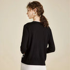 Equestrian Print Knit Cardigan V - Neck Button — Old Money Quiet Luxury - BaeSprout.com