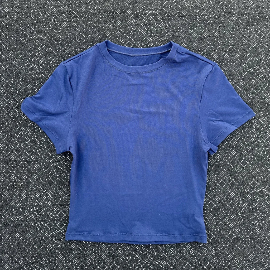 Fitted Crop Yoga Tee with Short Sleeves — Athleisure Active - BaeSprout.com