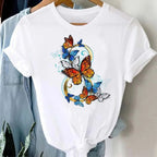 Summer Cartoon Butterfly Print Top - BaeSprout.com
