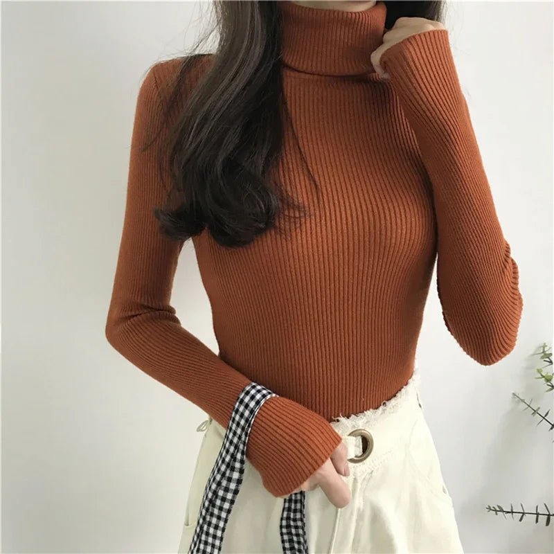 Knitted Turtleneck Sweater for Women - BaeSprout.com