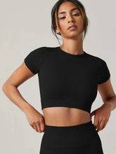 Seamless Ribbed Crop Top Short Sleeve — Athleisure Active - BaeSprout.com