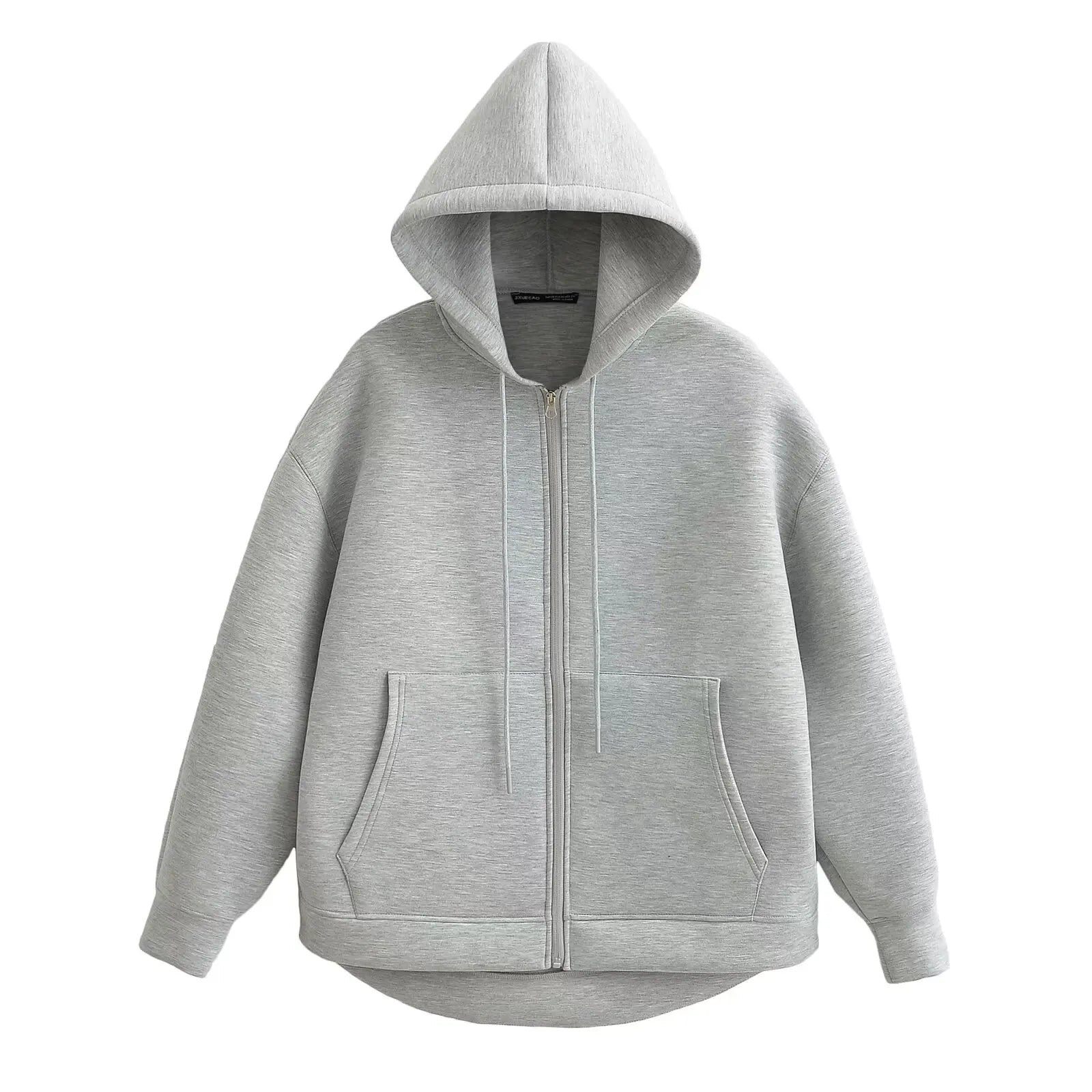 Oversized Zip - Up Hoodie Big Pocket Loose Fit — Clean Girl Y2K Essential - BaeSprout.com
