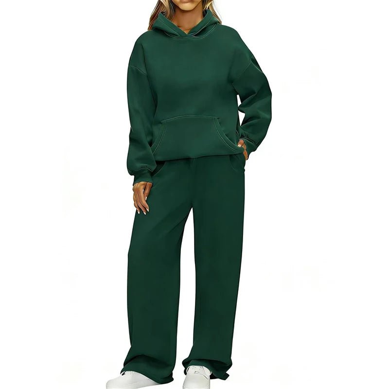 Pullover Hoodie Wide Leg Pants Set Two Piece — Clean Girl Soft Casual - BaeSprout.com