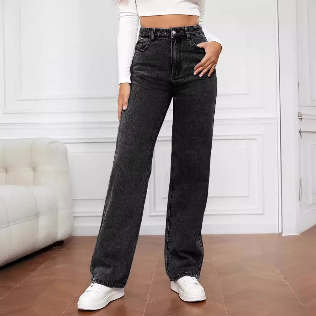 Light Wash High Waist Baggy Straight Jeans — Y2K Retro Street - BaeSprout.com