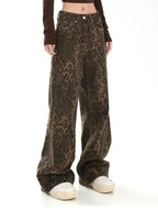 Leopard Print Straight - Leg Jeans - BaeSprout.com
