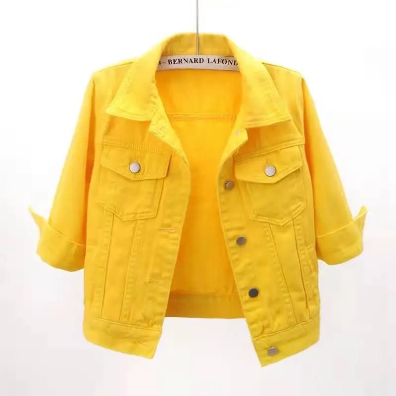 Colored Denim Jacket with Button Front — Y2K Casual Street - BaeSprout.com