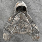 Camo Print Oversized Zip - Up Hoodie — Y2K Streetwear Everyday - BaeSprout.com