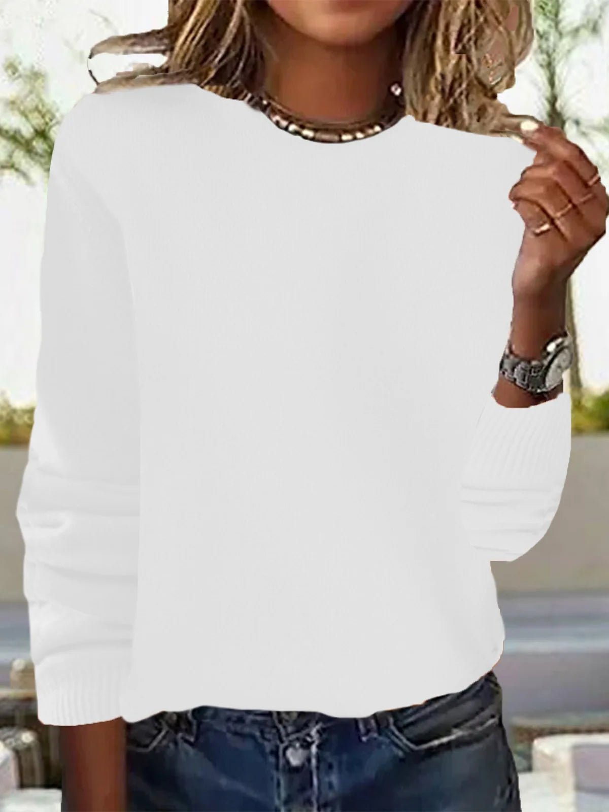V - Neck Knit Pullover Sweater with Long Sleeves — Casual Minimal - BaeSprout.com
