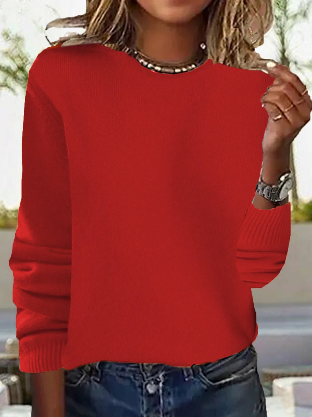 V - Neck Knit Pullover Sweater with Long Sleeves — Casual Minimal - BaeSprout.com