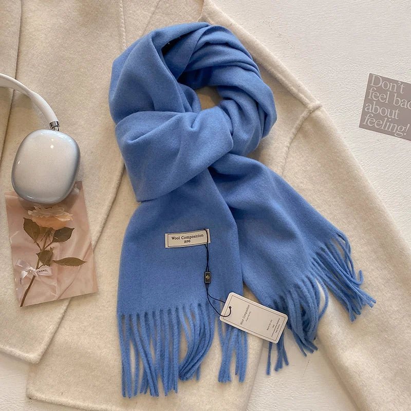 Cashmere Feel Tassel Scarf Oversized Wrap — Quiet Luxury Winter Essential - BaeSprout.com