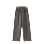 V - Neck Hoodie Wide Leg Pants Set Two Piece Fleece — Quiet Luxury Casual - BaeSprout.com