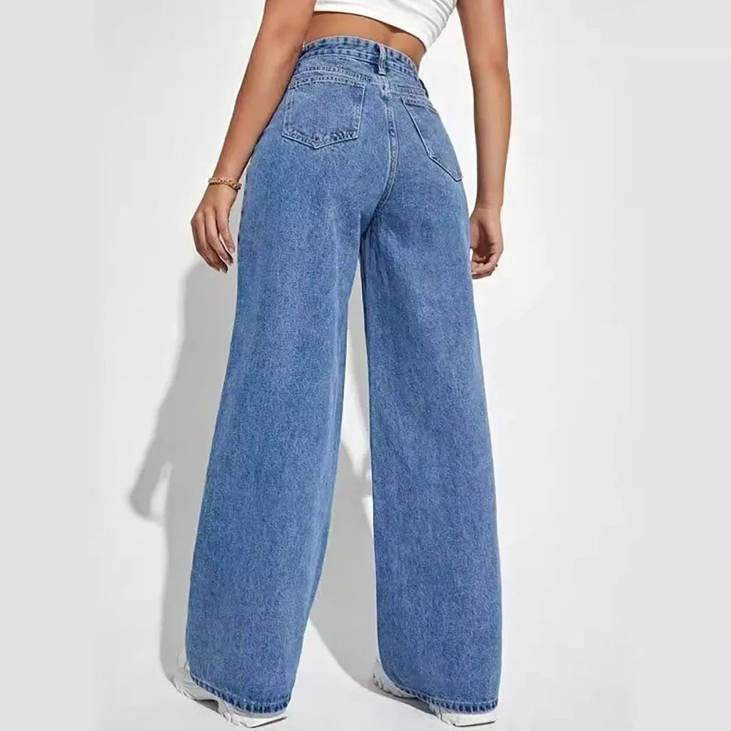 Light Wash High Waist Baggy Straight Jeans — Y2K Retro Street - BaeSprout.com