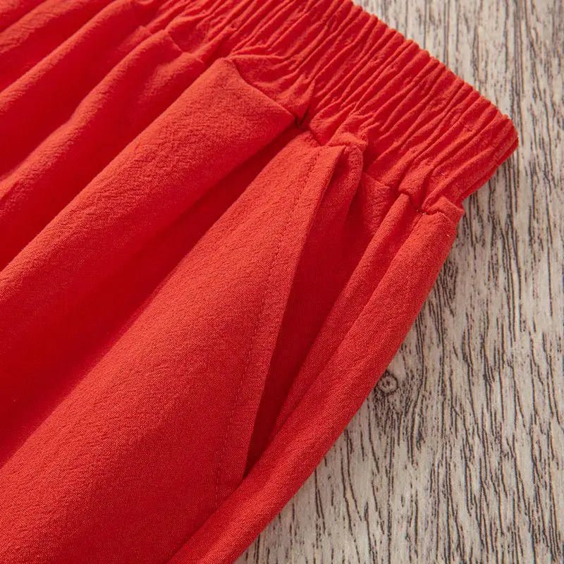 Cotton Linen Harem Pants with Elastic Waist — Boho Casual Summer - BaeSprout.com
