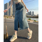 High - Waist Denim A - Line Skirt for Women - BaeSprout.com