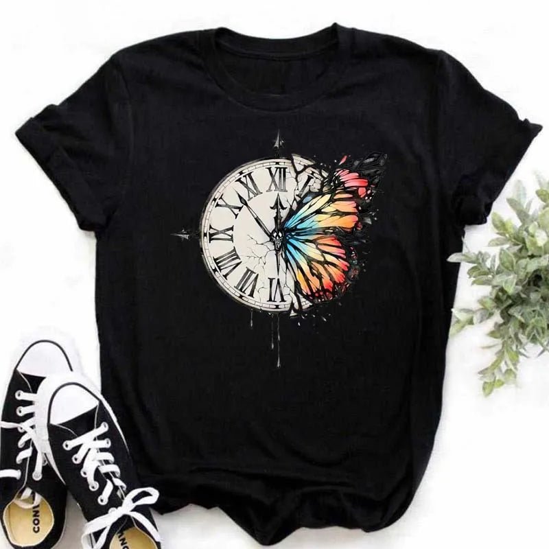 Summer Cartoon Butterfly Print Top - BaeSprout.com
