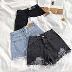Ripped High Waist Denim Shorts — Y2K Street Style - BaeSprout.com