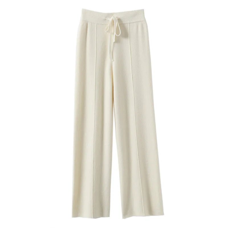 Knit Wide - Leg Drawstring Pants Loose Fit — Quiet Luxury - BaeSprout.com