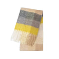 Fuzzy Color Block Tassel Scarf — Y2K Indie Winter Style - BaeSprout.com