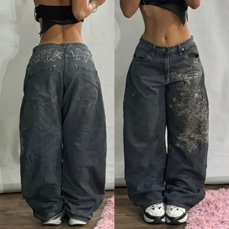Y2K Streetwear Oversized Baggy Jeans - BaeSprout.com