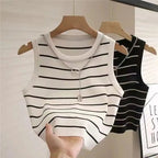 Striped Knit Waistcoat for Women - BaeSprout.com