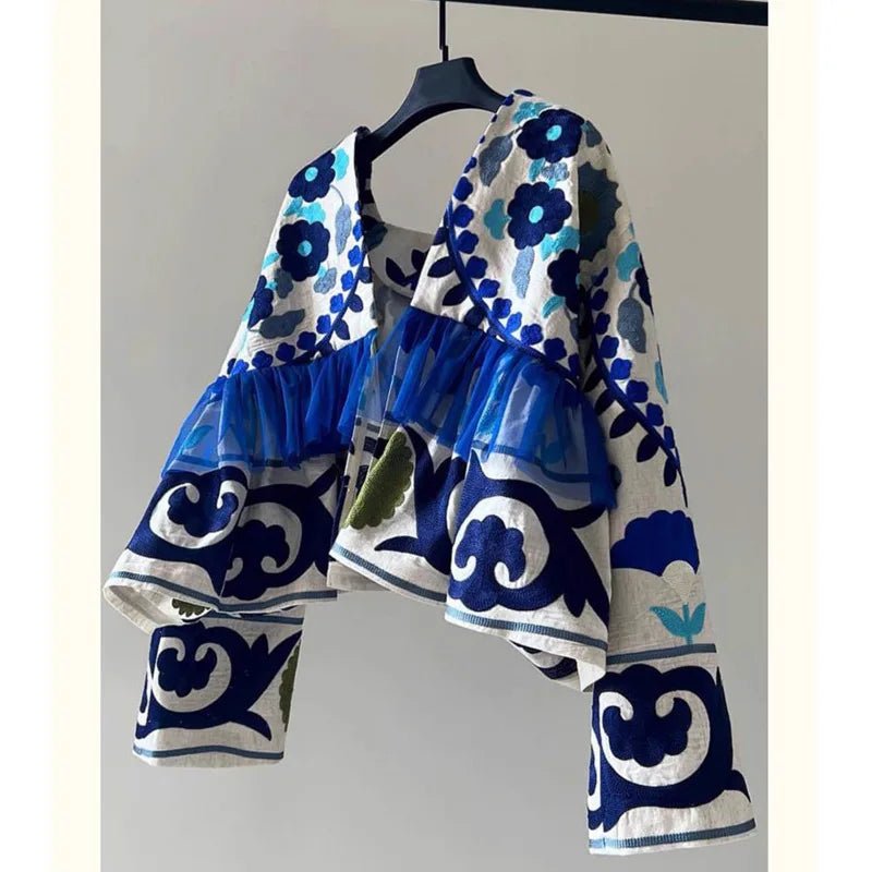 Floral Embroidered Open Cardigan - Boho Vacation - BaeSprout.com