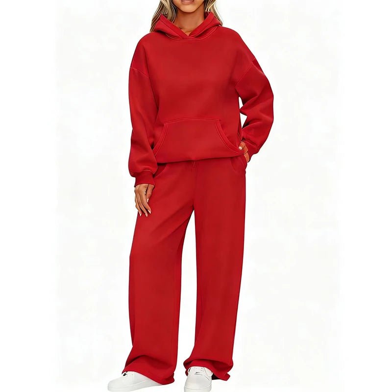 Pullover Hoodie Wide Leg Pants Set Two Piece — Clean Girl Soft Casual - BaeSprout.com