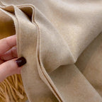 Cashmere Feel Tassel Scarf Oversized Wrap — Quiet Luxury Winter Essential - BaeSprout.com