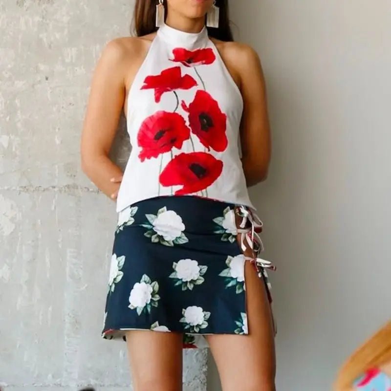 Women's Y2K Halter Neck Crop Top - BaeSprout.com