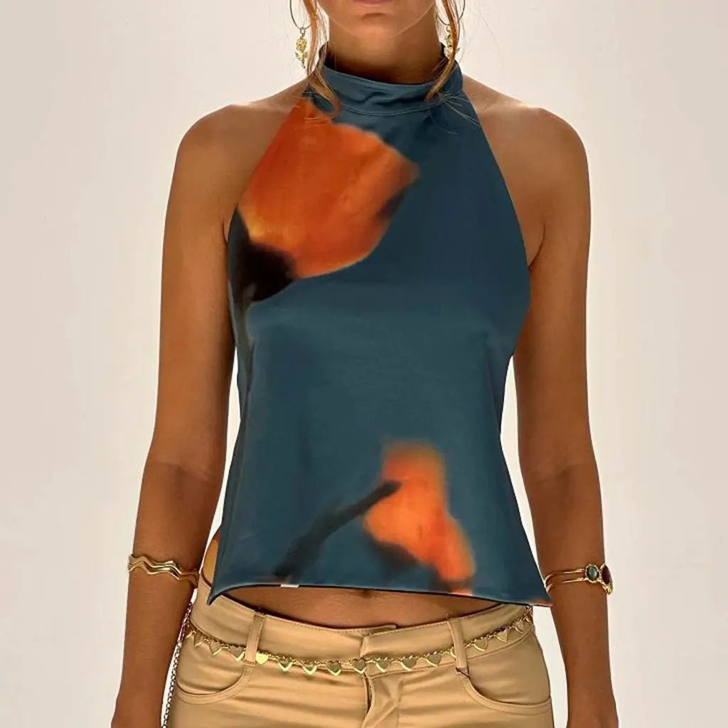 Women's Y2K Halter Neck Crop Top - BaeSprout.com