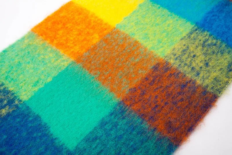 Fuzzy Color Block Tassel Scarf — Y2K Indie Winter Style - BaeSprout.com