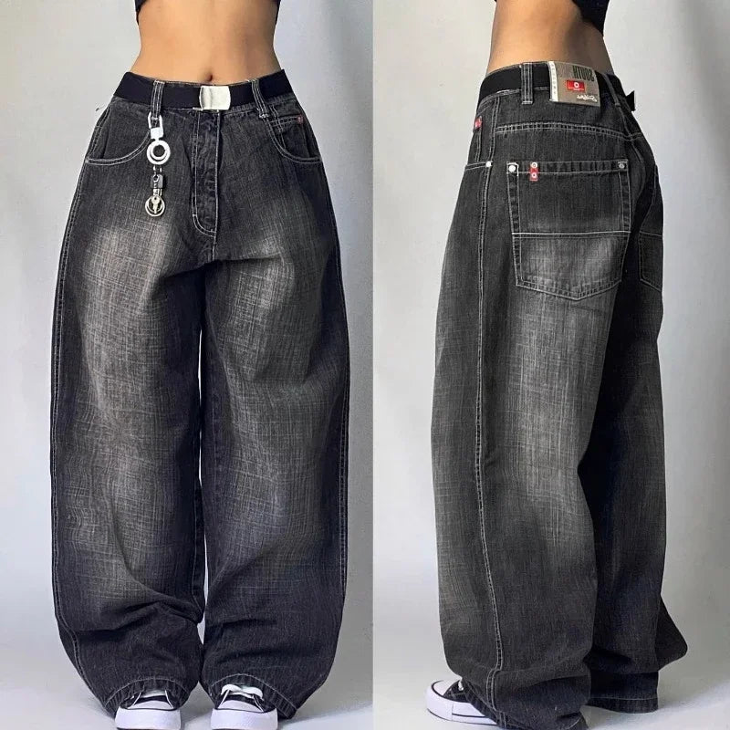 Y2K Streetwear Oversized Baggy Jeans - BaeSprout.com