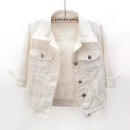 Colored Denim Jacket with Button Front — Y2K Casual Street - BaeSprout.com