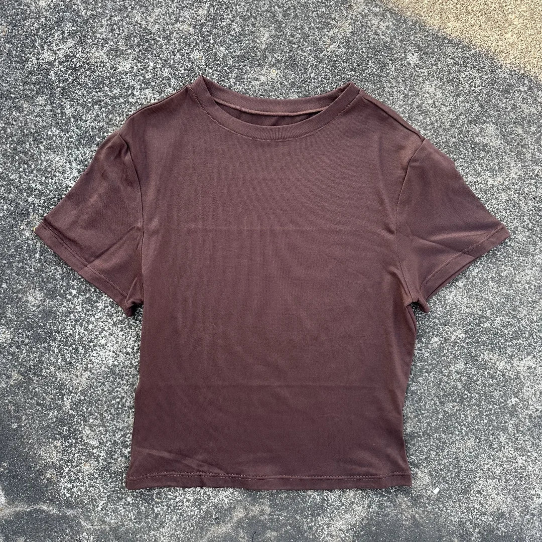 Fitted Crop Yoga Tee with Short Sleeves — Athleisure Active - BaeSprout.com