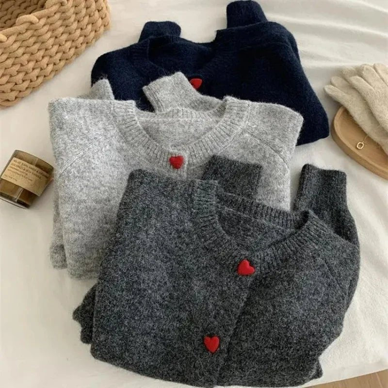 Deep Grey Wool Knitted Cardigan - BaeSprout.com