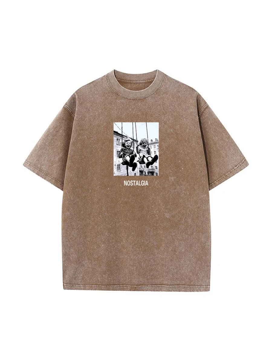 Retro Printed Cotton T-Shirt - BaeSprout.com
