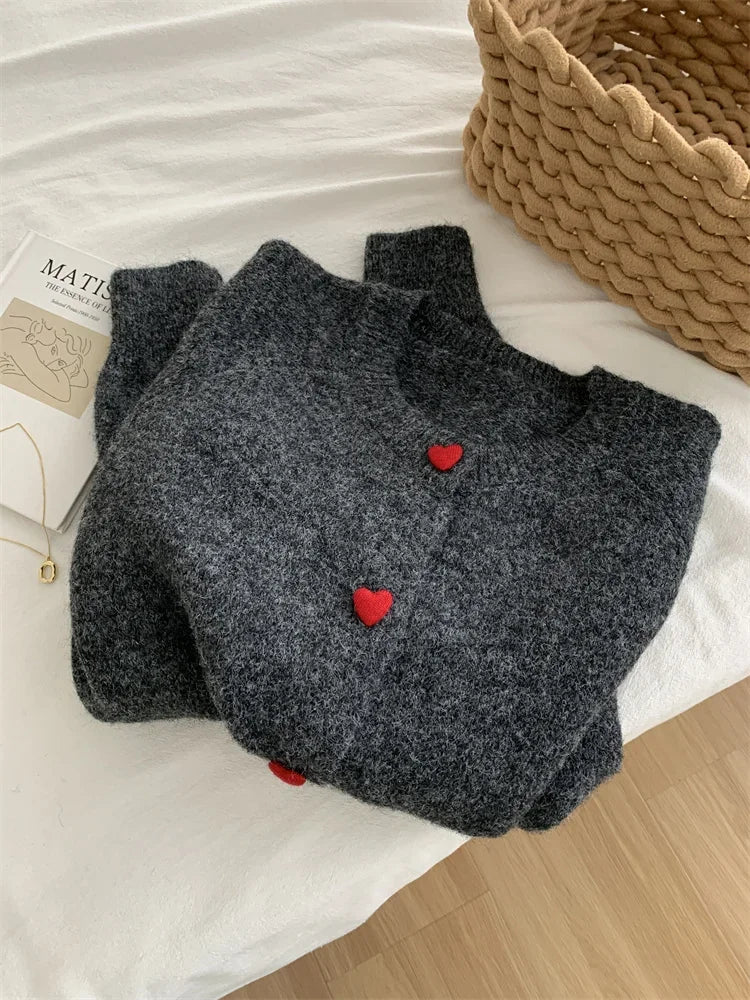 Deep Grey Wool Knitted Cardigan - BaeSprout.com
