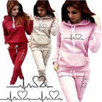 Heartbeat Graphic Hoodie Jogger Set Two Piece — Y2K Coquette Loungewear - BaeSprout.com