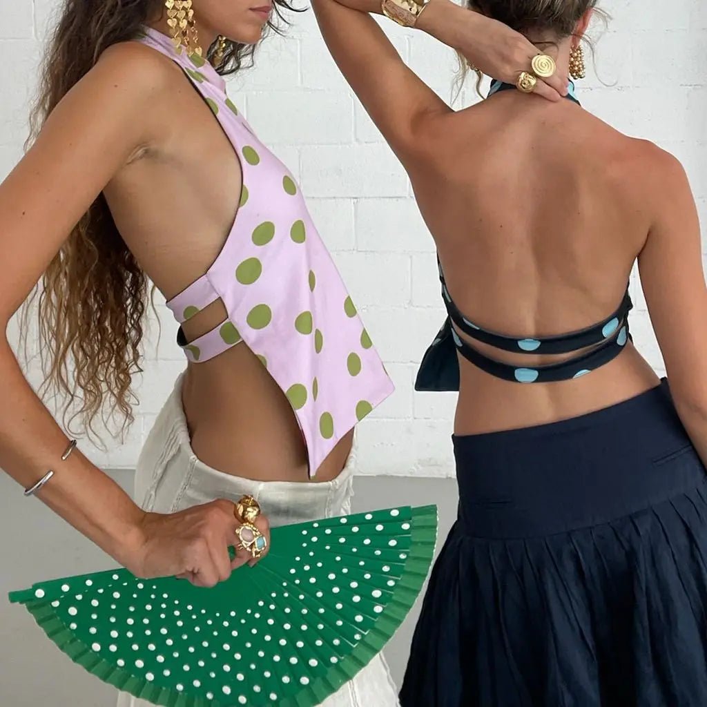 Women's Y2K Halter Neck Crop Top - BaeSprout.com