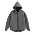 Oversized Zip - Up Hoodie Big Pocket Loose Fit — Clean Girl Y2K Essential - BaeSprout.com