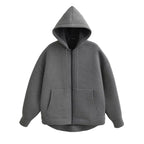 Oversized Zip - Up Hoodie Big Pocket Loose Fit — Clean Girl Y2K Essential - BaeSprout.com
