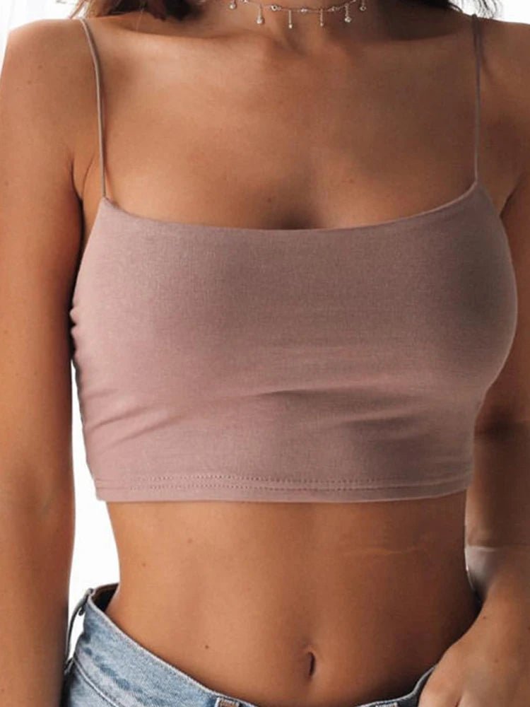 Black Halter Backless Crop Top - BaeSprout.com