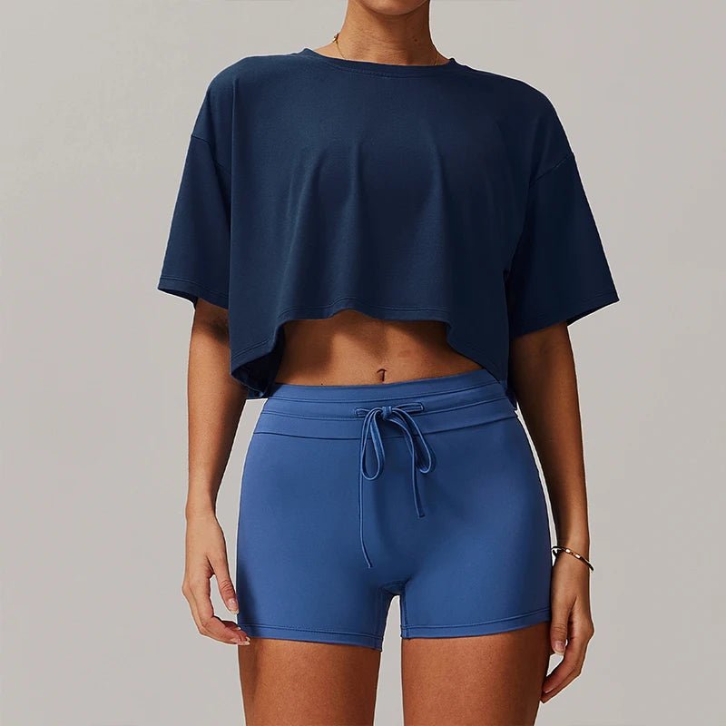 Oversized Cotton Crop Tee with Short Sleeves — Y2K Casual - BaeSprout.com