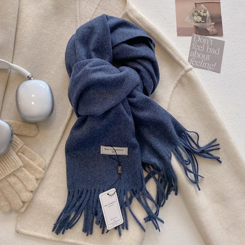 Cashmere Feel Tassel Scarf Oversized Wrap — Quiet Luxury Winter Essential - BaeSprout.com