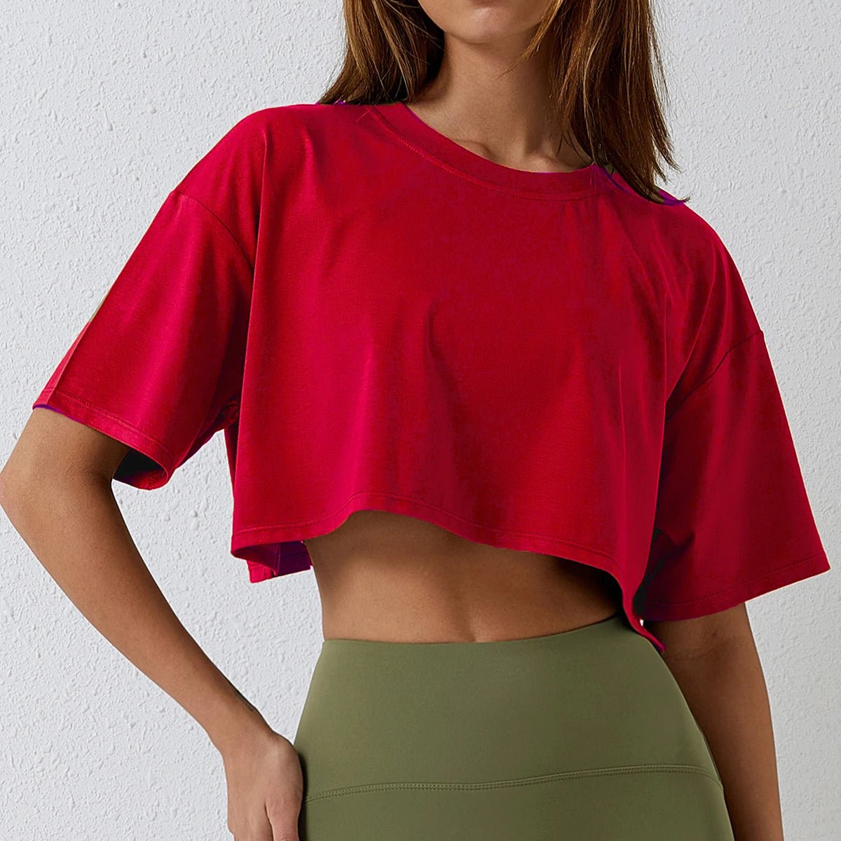 Oversized Cotton Crop Tee with Short Sleeves — Y2K Casual - BaeSprout.com