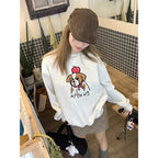 Cute Puppy Print Oversize Sweatshirt - BaeSprout.com