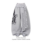 Gothic Letter Print Baggy Sweatpants - Y2K Harajuku - BaeSprout.com