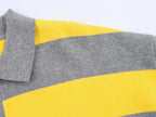 Striped Polo Collar Knit Sweater with Loose Fit — Preppy Y2K - BaeSprout.com