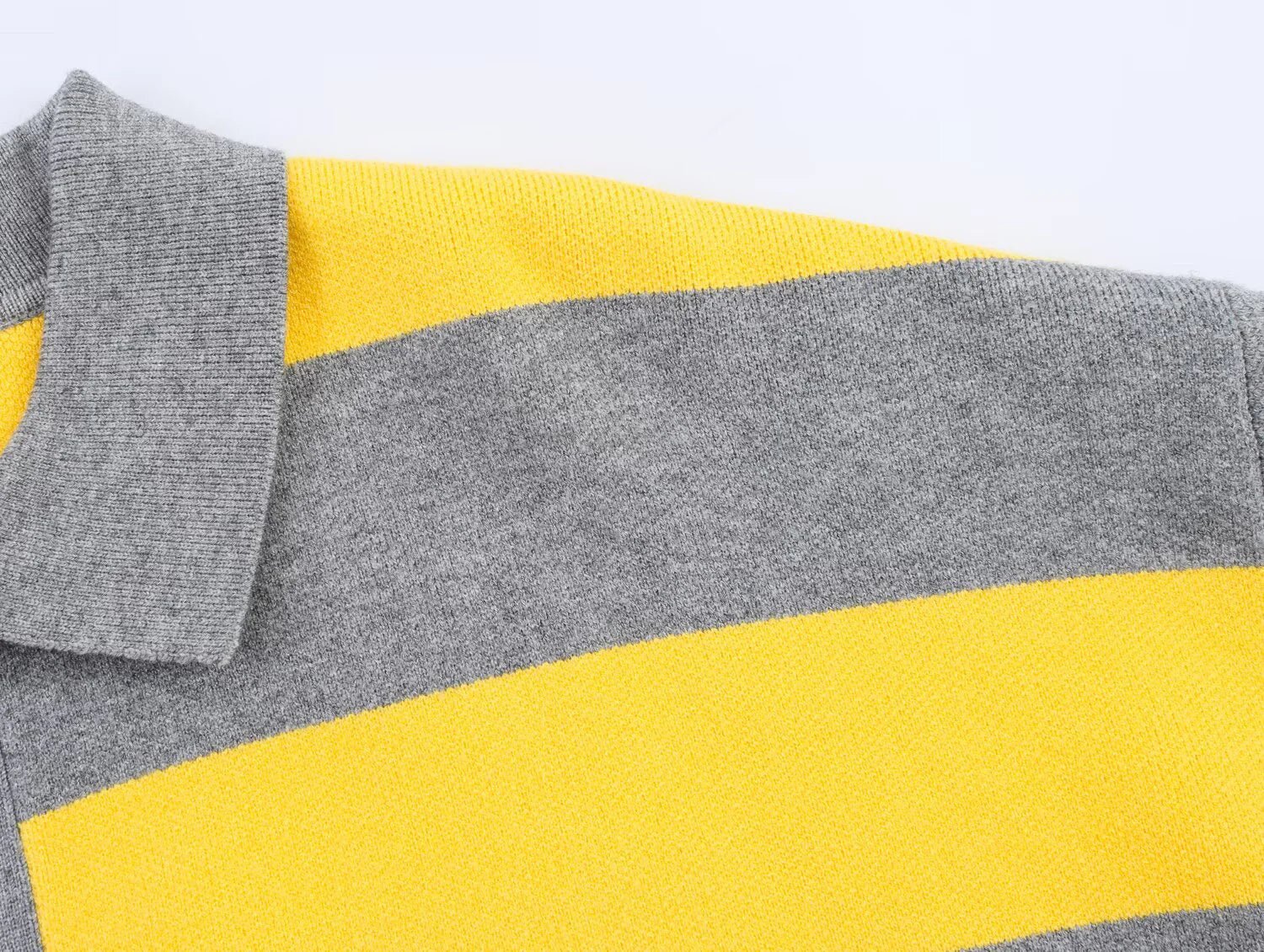 Striped Polo Collar Knit Sweater with Loose Fit — Preppy Y2K - BaeSprout.com