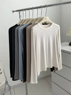 Silky Soft Long Sleeve Top with Slim Fit — Quiet Luxury Minimal - BaeSprout.com