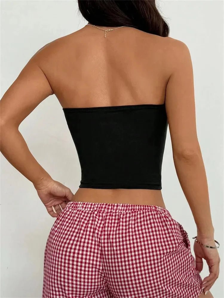 Floral Print Strapless Tube Top — Y2K Summer Street
